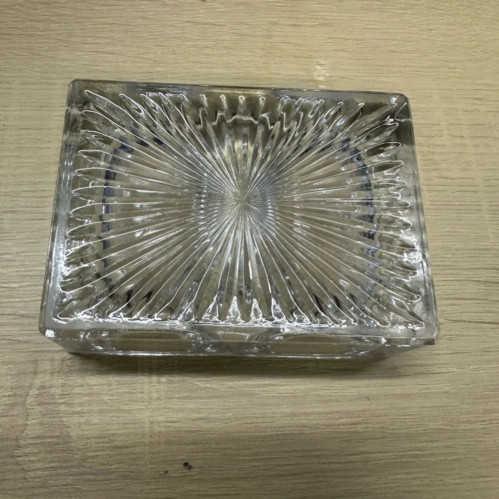 Vintage Double Pressed Glass Salt Cellar EUC